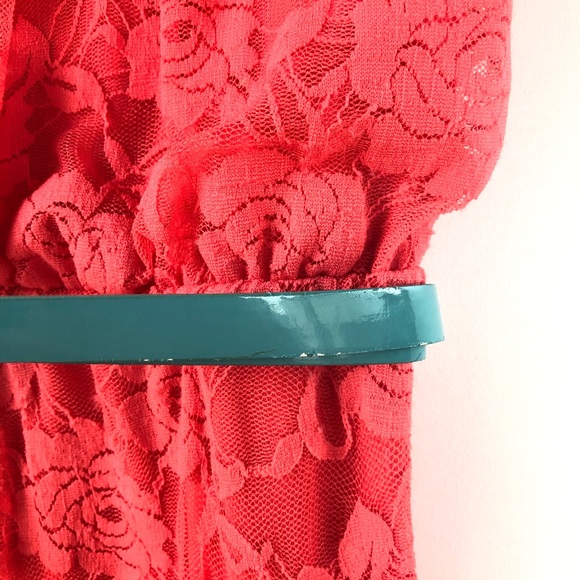 Paper Doll Dress- Floral Lace Coral Size M - Picture 8 of 8